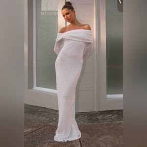 Peppermayo White Long Sleeve Dress